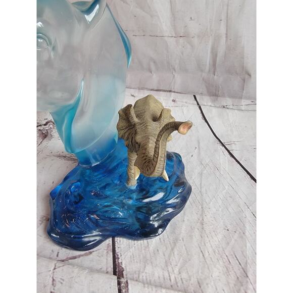 Clearly Elephant/Water Pool Reflection Westland#2638 Giftware Clear Blue Resin - Picture 7 of 11